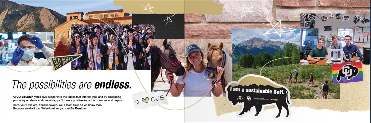 Graphics elements used in a branded recruitment brochure.