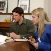students advising entrepreneur during law clinic
