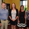 Lockheed Martin Chief Technology Officer Keoki Jackson met with several students working on Lockheed Martin-supported research projects. From left to right: Keoki Jackson, Andrew Wylde, Lt. Col. Diana Loucks, Caitlyn Cooke and Paige Anderson Arthur.