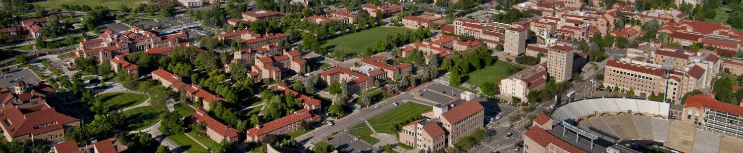 Aerial image of the CU Boulder campus