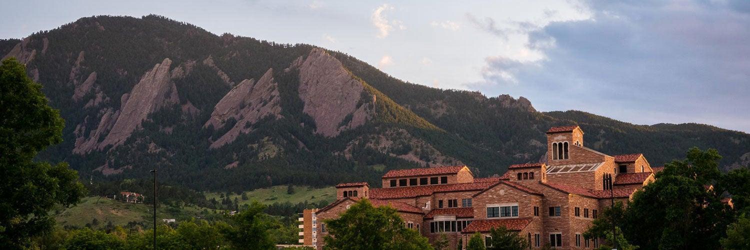 Campus during summer with Flatirons