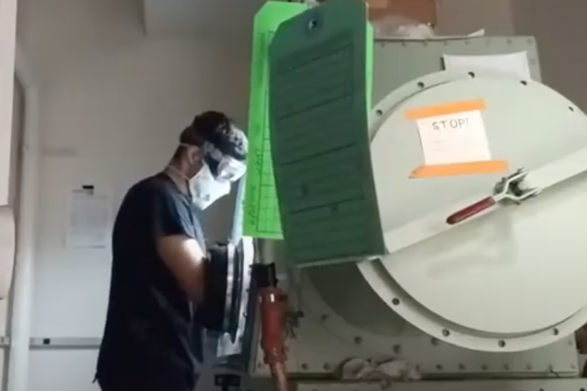 Student working in a lab