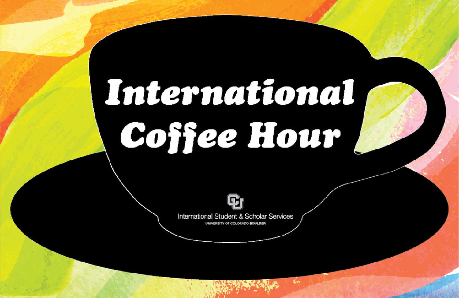 Coffee Cup with "International Coffee Hour" written in the center