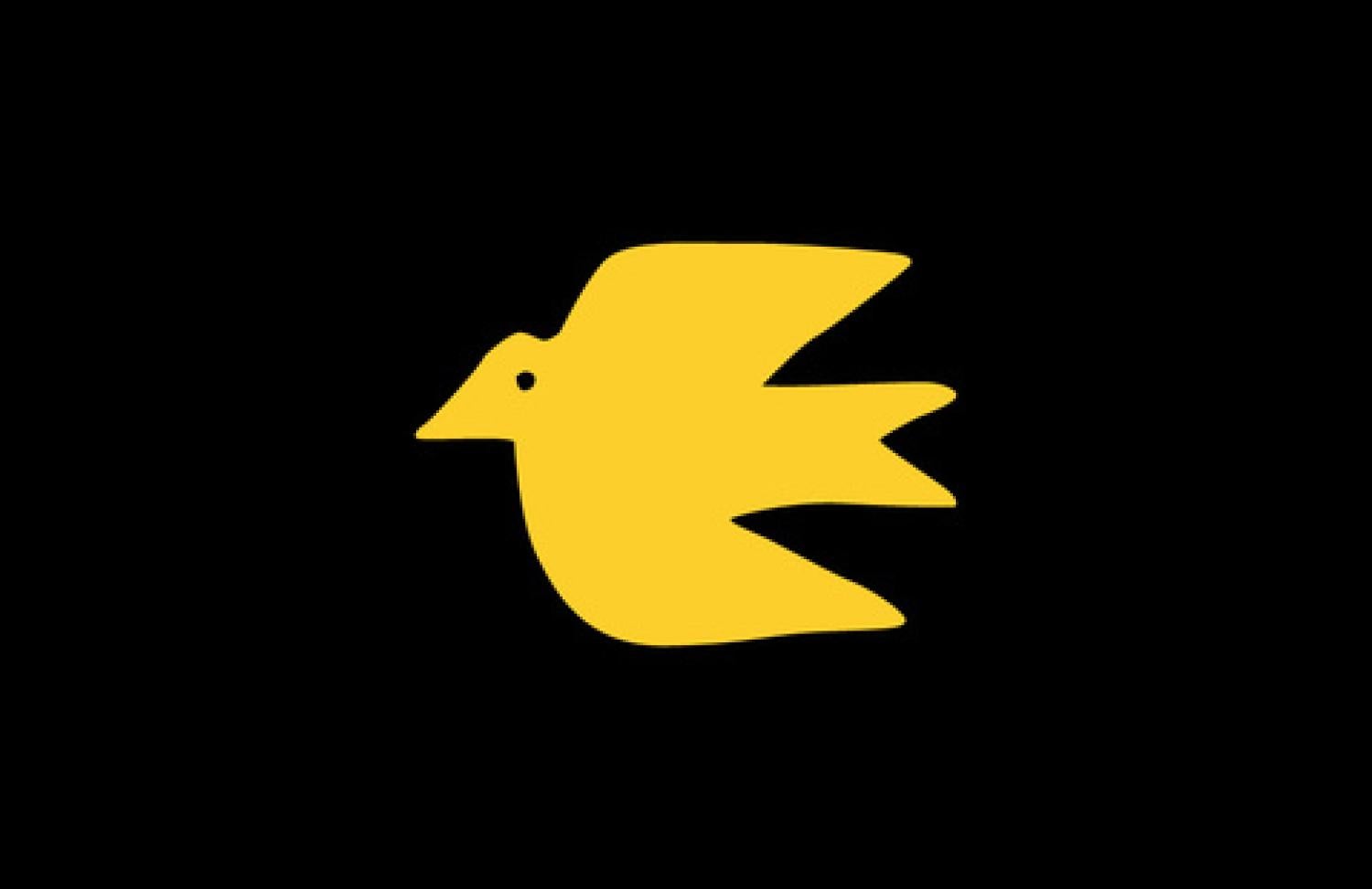 yellow bird black background