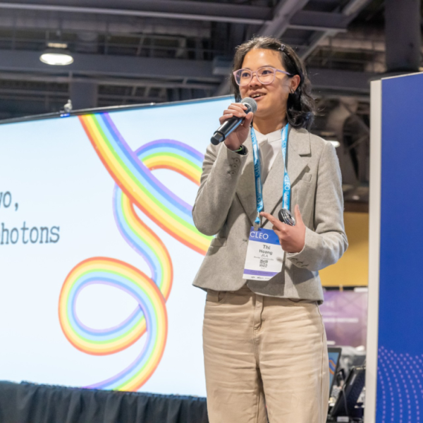 Thi Hoang presenting at CLEO 2025