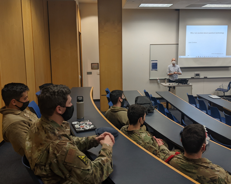 Josh Combes lectures at Air Force Academy 