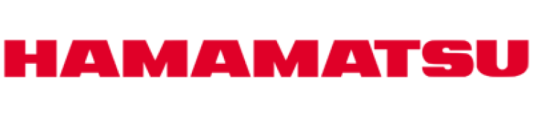 Pictured is the Hamamatsu logo. The logo is the word Hamamatsu in red and all capital letters