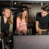 From left to right, Catherine Saladrigas, Juliet Gopinath and Killian Dickson in the Gopinath lab at CU Boulder