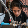 Qizhong Lang in the lab