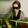Juliet Gopinath performing quantum research in a lab on the CU Boulder campus