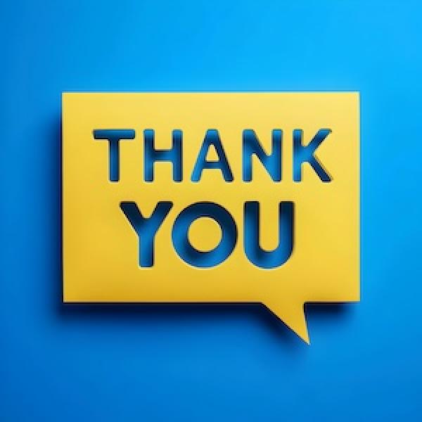 The words Thank You