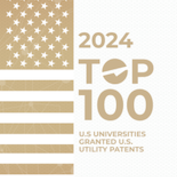Image announcing the National Academy of Inventors' Top 100 U.S. universities granted U.S. utility patents