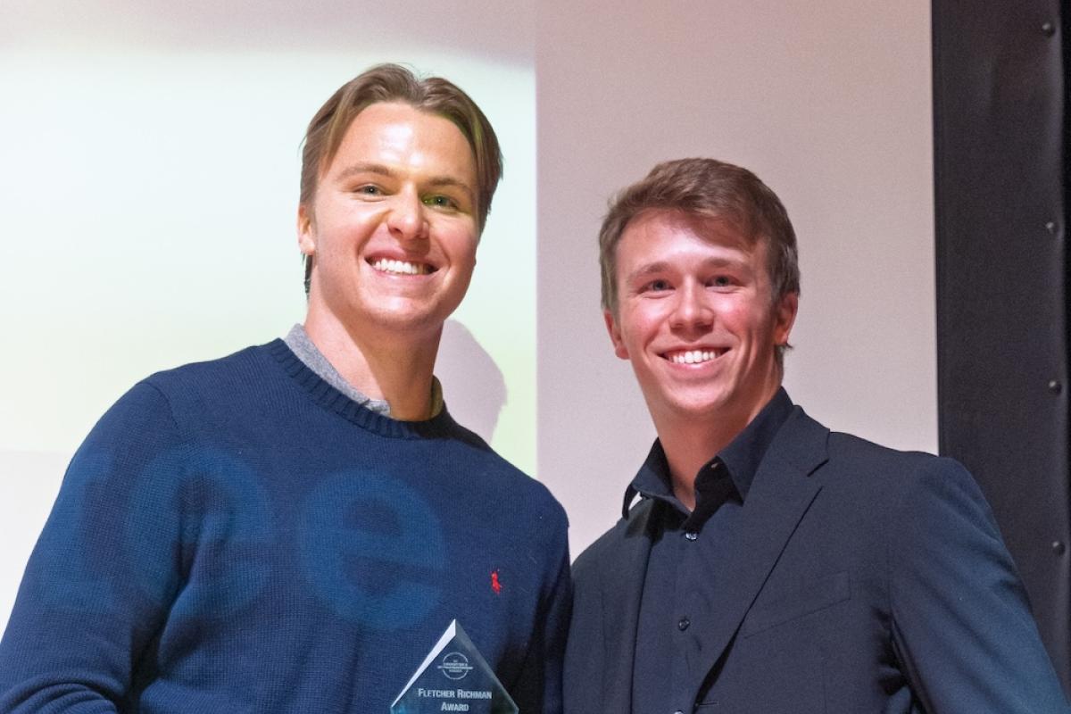 Ben Partee receives the 2025 Richman Award from Harris Cunningham