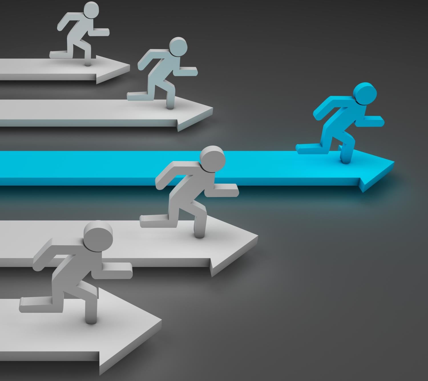Figures running a race