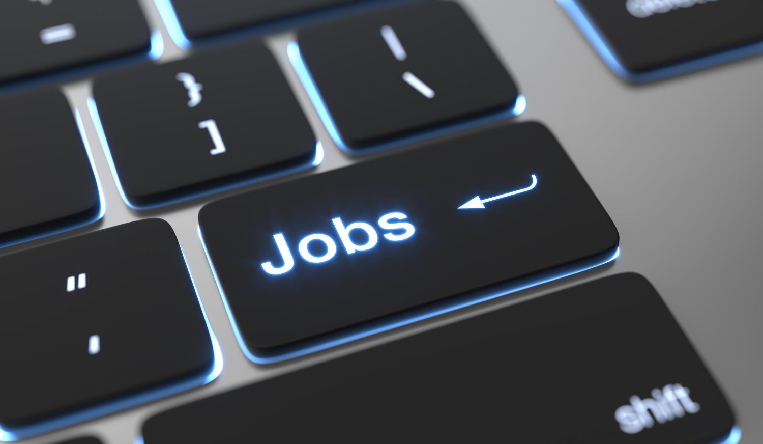 Keyboard with a Jobs tab