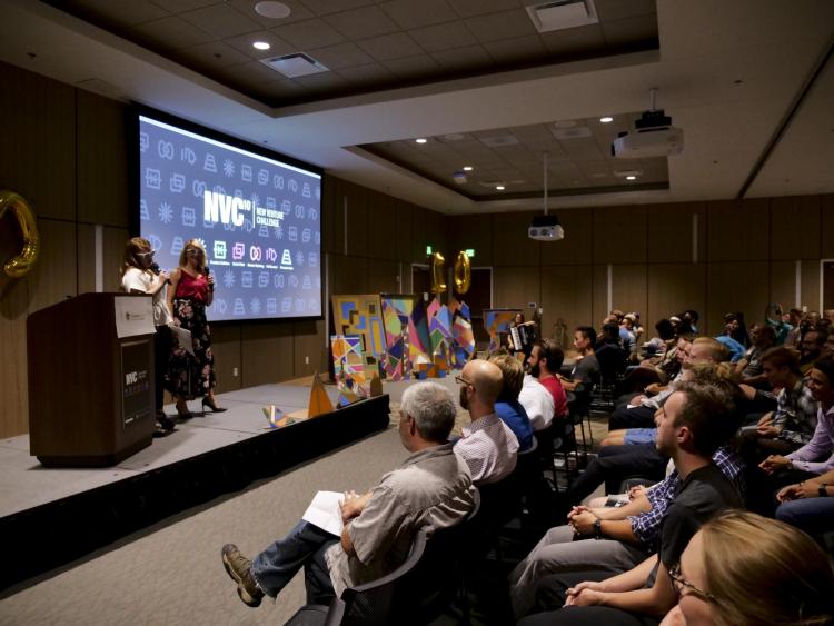 Audience watches Sarabeth Berk and Ali LeBeau host the NVC Kickoff