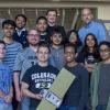 Team on campus in Fall 2019 with a satellite mockup