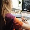 student participating in online teaching
