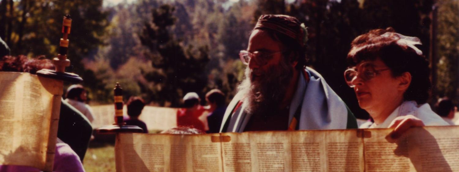 Arthur Waskow with a Torah Scroll