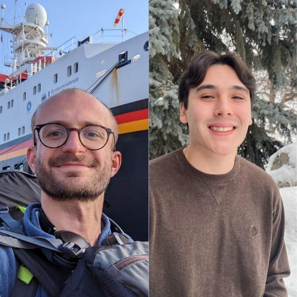 Headshots of two young men side by side: Harry Allbrook (left) and Hunter Geist-Sanchez