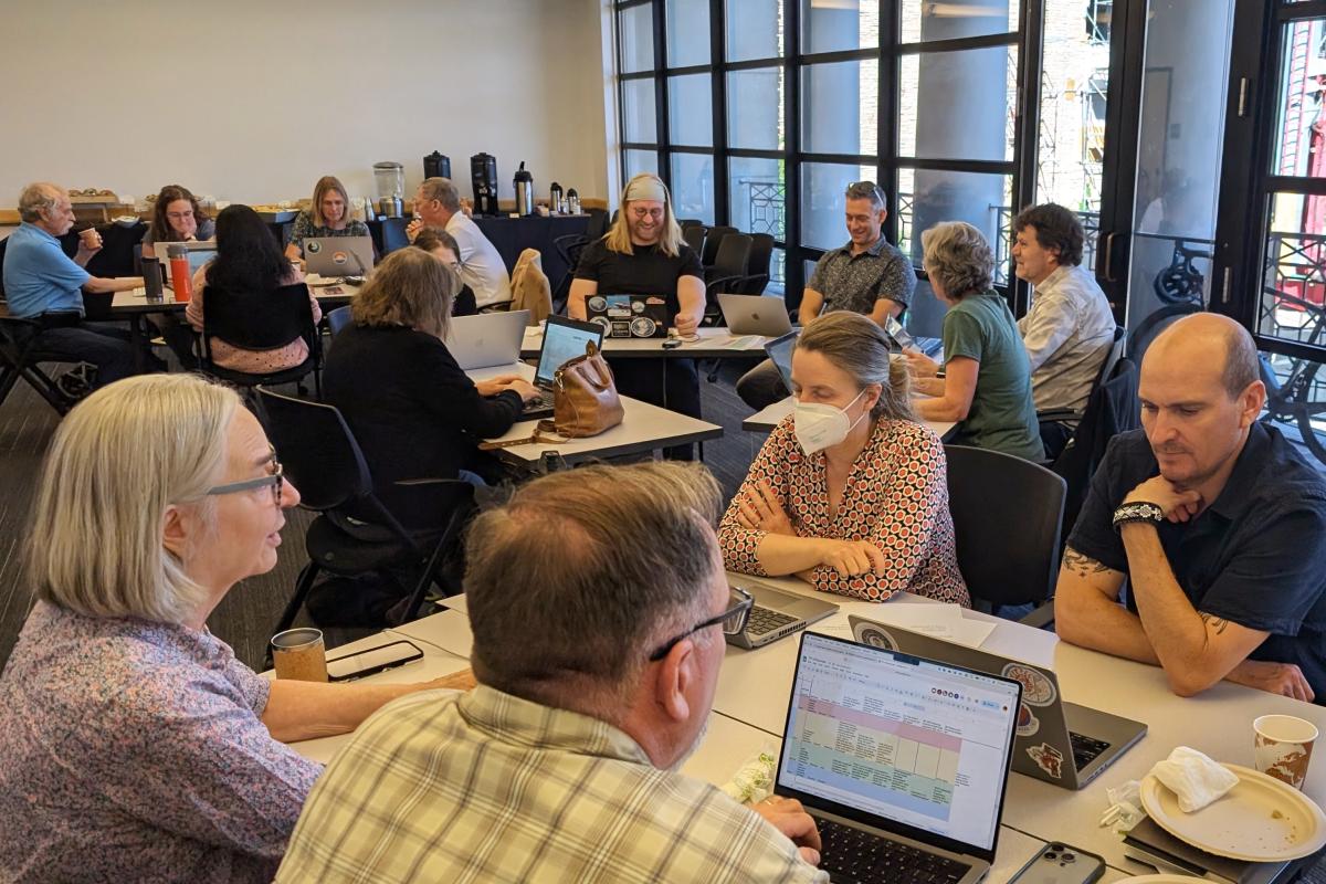 INSTAAR Directorate members work together during their 2024 fall retreat