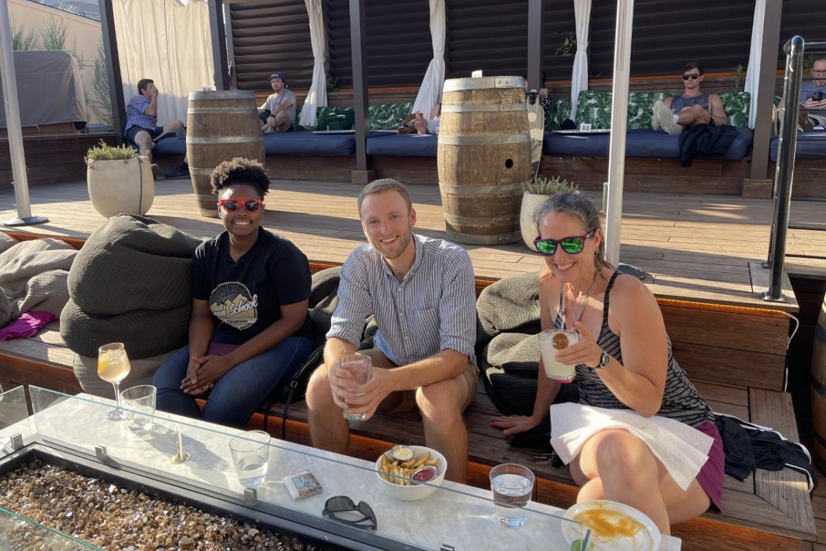 Sáde Clemons, Dylan Blaskey, and Tanya Petach are shown on the rooftop of Rosetta Hall on August 18. Photo courtesy Dylan Blaskey