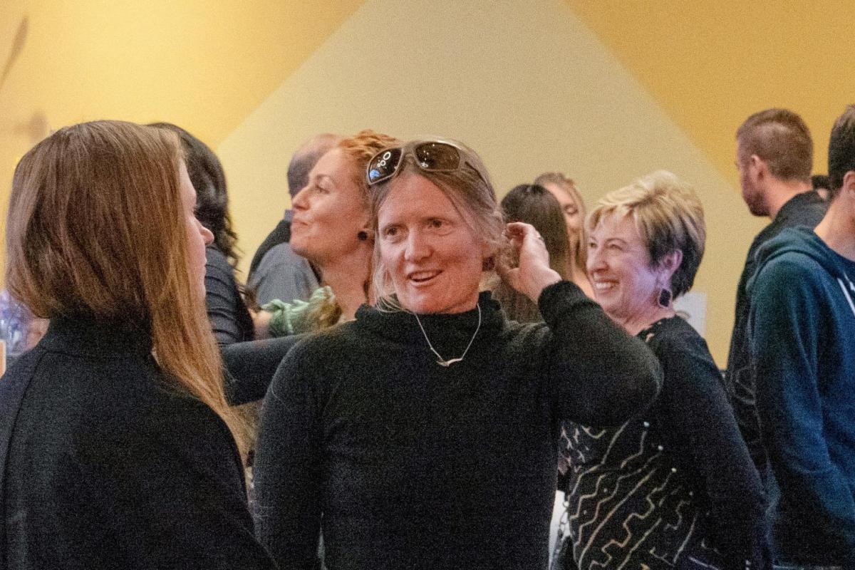 Jen Morse at the Dairy Center for the Arts for the opening of the Water is Life exhibit