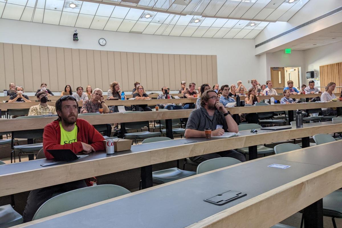Participants of 2022 Front Range Isotope Day listen to a talk, Colorado School of Mines