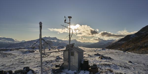 Old weather station on an Alaskan glacier