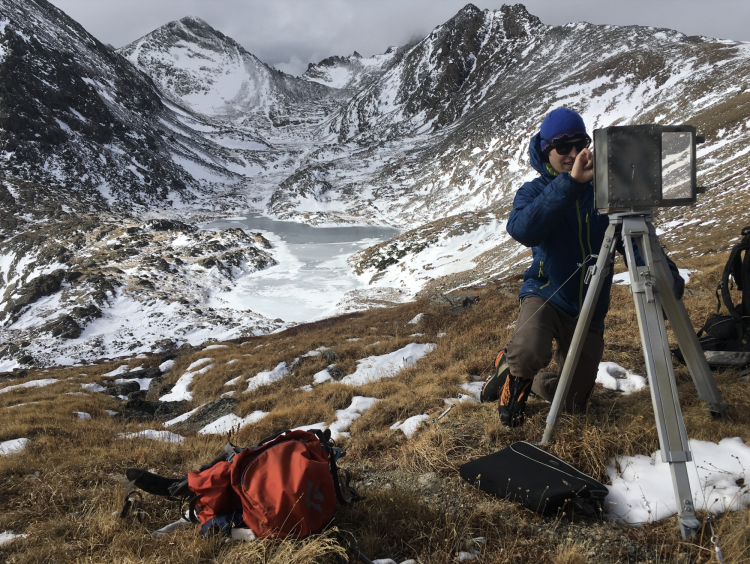 An INSTAAR student in the Green Lakes Valley, where Katie Gannon will conduct her research. Photo by Dillon Ragar.