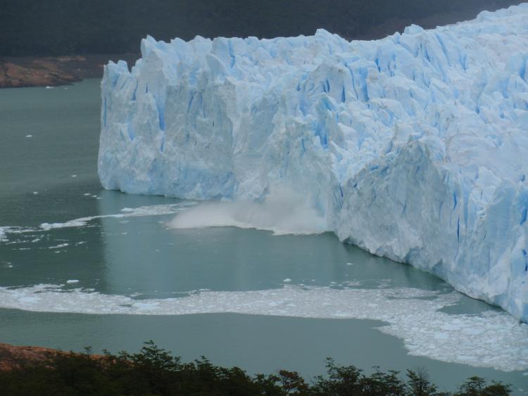 Calving glacier front in a Patagonian Fjord. Photo by Matthias Troch