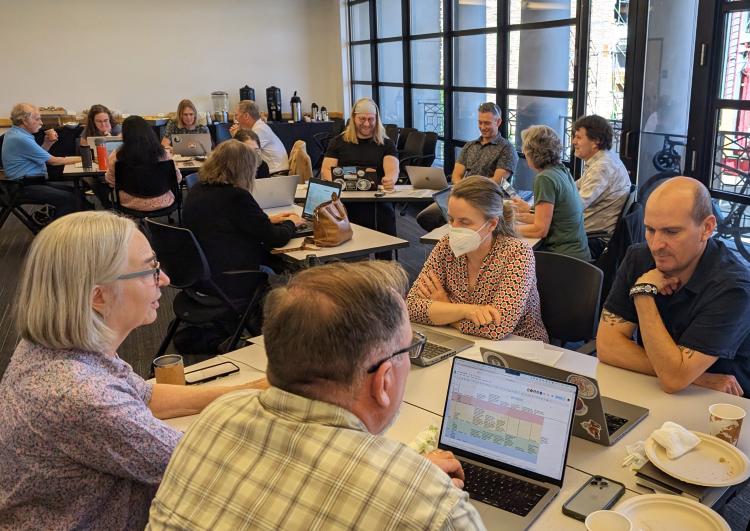 INSTAAR Directorate members work together during their 2024 fall retreat