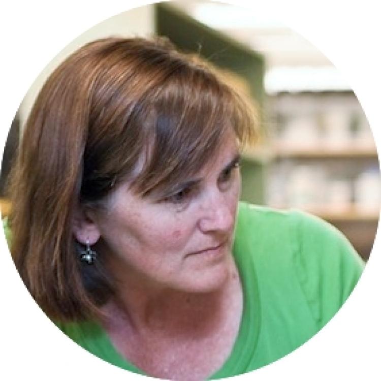 Close up of Wendy Roth working in the lab