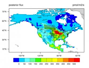 Map of North America showing nitrous oxide emissions