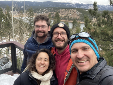 2022 group photo. Maria Luisa Sánchez Montes, Robert Kelleher, Harry Allbrook, Julio Sepúlveda