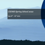 Banner from the CSDMS Spring School website, showing the name of the workshop and the dates May 9th - 19th 2022