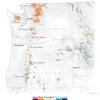 A map of the snowpack in the Mountain West as of May 26, 2025