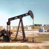 Producing oil well on grasslands