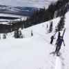 Sarah Crump and Darren Larsen ski seven miles up to their field site, carrying coring equipment