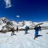CU Boulder researchers collect snow measurements near the Continental Divide in Colorado for the snow survey last May. Photo by Kate Hale.