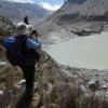 Alton Byers photographs glacial lakes forming near the terminus of the Kangchenjunga glacier in eastern Nepal. Photo by Shristi Karki.