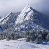 Boulder flatirons after a light snow