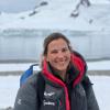 Cassandra Brooks in the snowy landscape of Antarctica.