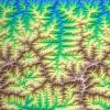 Brightly colored topography model