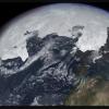 Simulated globe view of northern hemisphere ice sheets