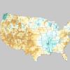 Map of dry vs wet conditions for coterminous US