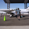 Small airplane on the ground being prepared for science flights