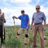 Seastedt (third from left) and Wildland Restoration Volunteers build erosion control structures to enhance sage grouse habitat and re-wet meadows in North Park area, CO.