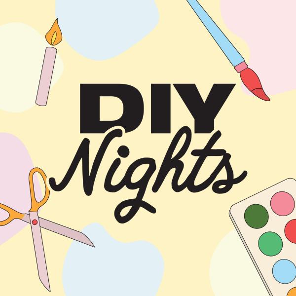 Text: DIY Nights inside a circle