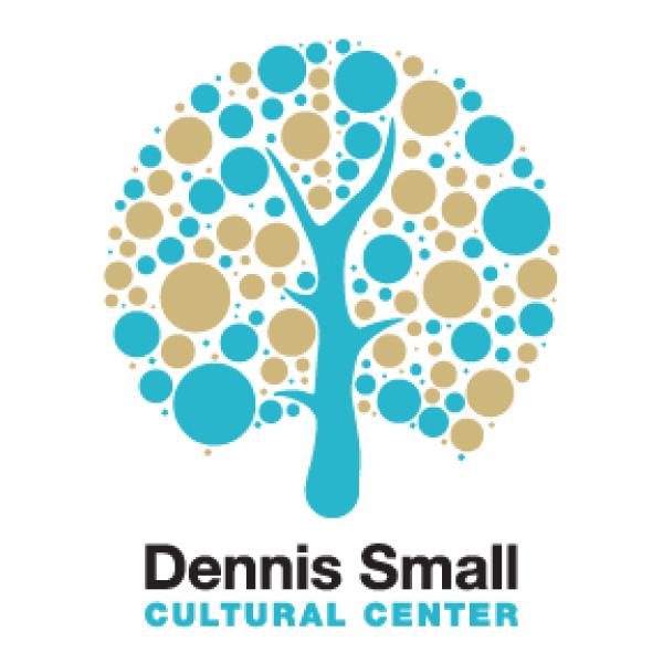 An illustration of a tree with the text: Dennis Small Cultural Center